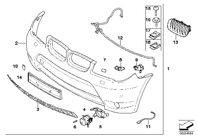 2005 BMW X3 Trim Panel, Bumper, Front Diagram for 51110403457