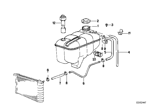 1985 BMW 325e Expansion Tank Diagram 1