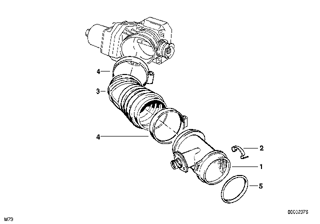 2000 BMW 750iL Mass Air Flow Sensor Diagram