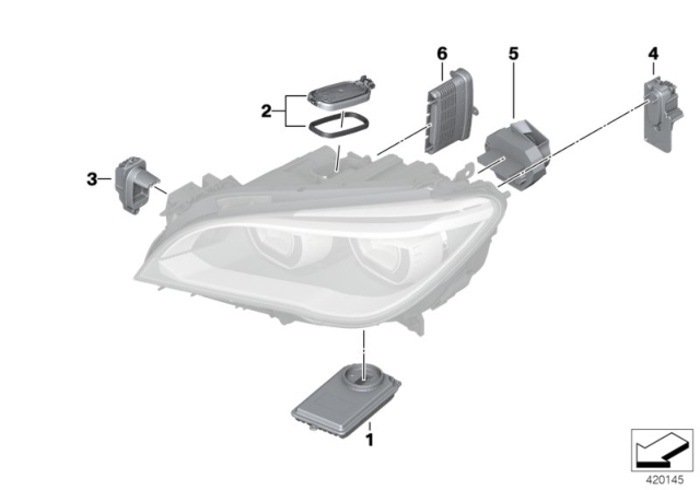 2013 BMW Alpina B7L Driver Module, Headlights Diagram for 63117409578