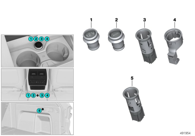 2020 BMW X6 Cigarette Lighter / Power Sockets Diagram