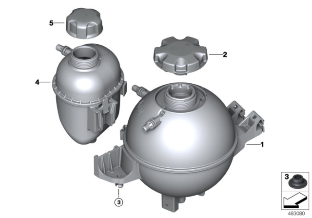 2019 BMW X3 Coolant Expansion Tank Diagram for 17138610660