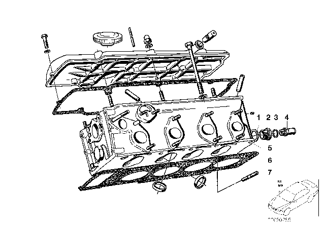 1969 BMW 2000 Cylinder Head / Cover / Gaskets Diagram 2