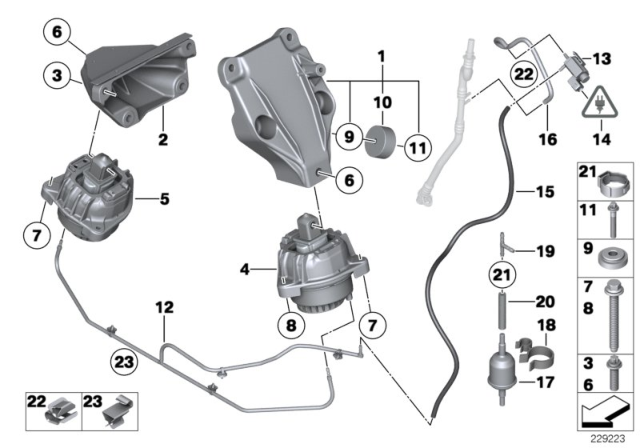 2015 BMW 535d xDrive Additional Weight Diagram for 22116788421