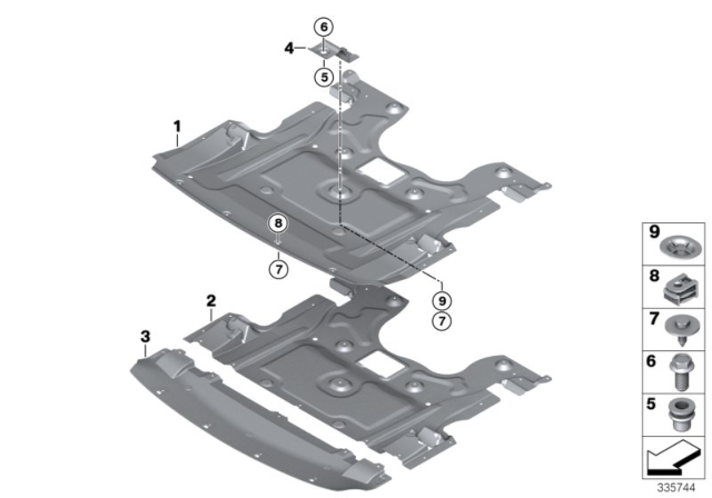 2014 BMW 550i GT xDrive Underbonnet Screen Diagram 2