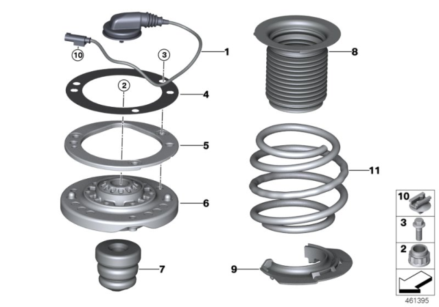 2016 BMW M4 Guide Support / Spring Pad / Attaching Parts Diagram