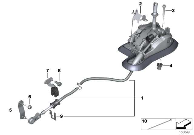 2011 BMW 335d Selector Lever Diagram for 25167560347