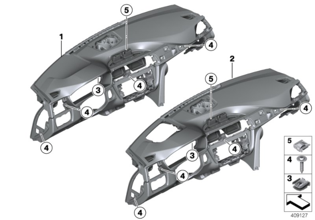 2020 BMW M4 Instrument Panel, Leather Diagram for 51458057587