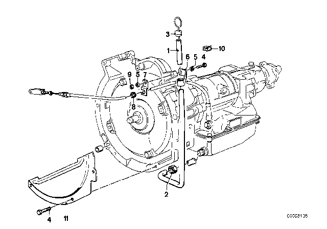 1978 BMW 530i Gearbox Parts Diagram 1