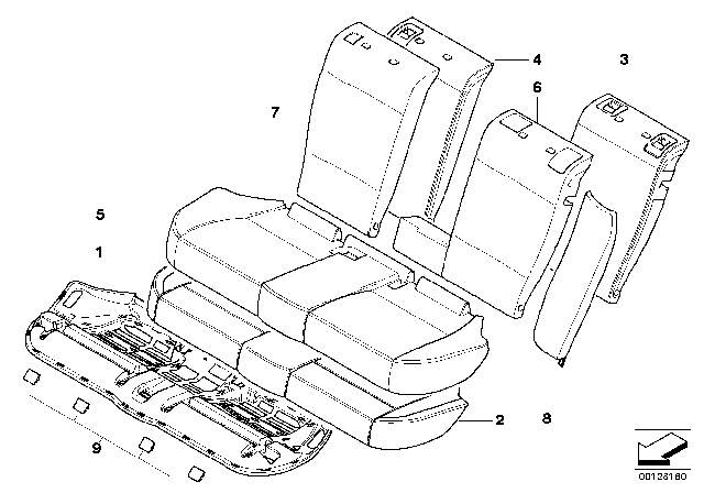 2006 BMW X3 Seat Cover, Leather Diagram for 52103410418