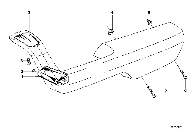 1975 BMW 530i Armrest - Single Parts Diagram 5