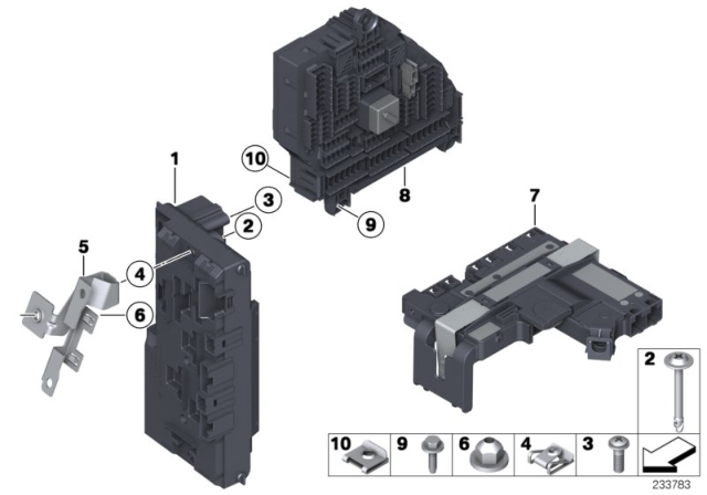 2015 BMW X3 Power Distribution Box, Front Diagram for 61149259467