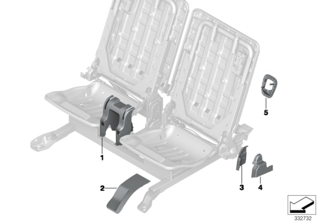2014 BMW X5 Cover, Release Diagram for 52307354080