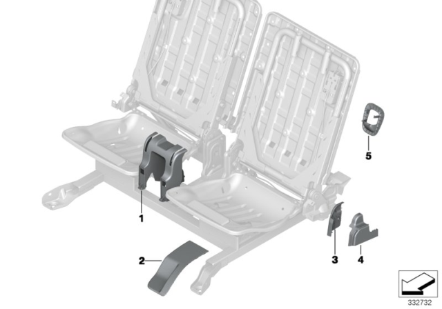 2015 BMW X5 Seat, Rear, Trims, 3rd Row Diagram