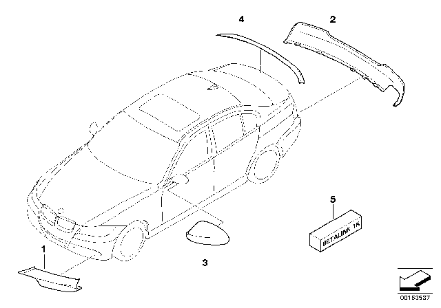 2008 BMW 328xi M Performance Aerodynamics Accessories Diagram