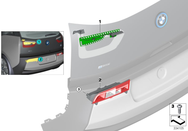 2020 BMW i3 Print Circ. Board, Rear Lid Light, Left Diagram for 63217379767