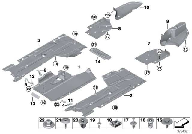 2017 BMW M3 Extension, Underbody Panelling,Side Left Diagram for 51758062221