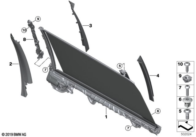 2020 BMW X7 B-PILLAR FINISHER, OUTER RIG Diagram for 51357482516