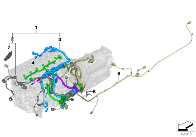 2018 BMW 540d xDrive WIRING HARNESS, ENG. SENSORI Diagram for 12518571106