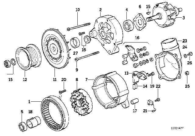 1993 BMW 325i Alternator Parts Diagram 3