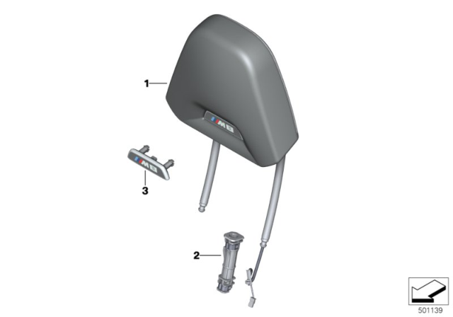 2020 BMW M8 Front Seat Head Rest M Sport Seat Diagram