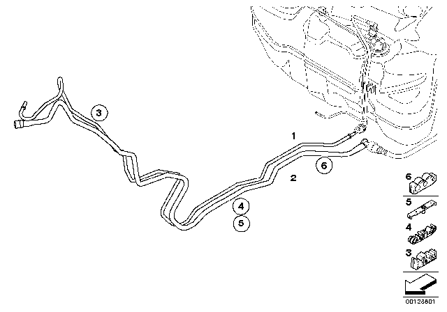 2010 BMW 528i xDrive Fuel Pipe And Scavenging Line Diagram