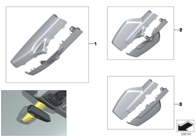 2015 BMW i8 Covers, Inside Mirror Diagram