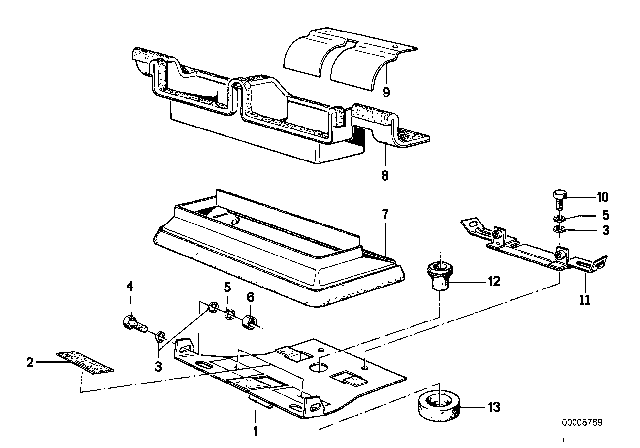 1978 BMW 530i Air Conditioning System Mounting Parts Diagram 1