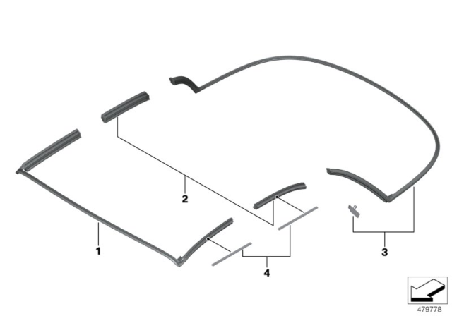 2016 BMW 228i Sealing Kit, Front Bow Diagram for 54347421657