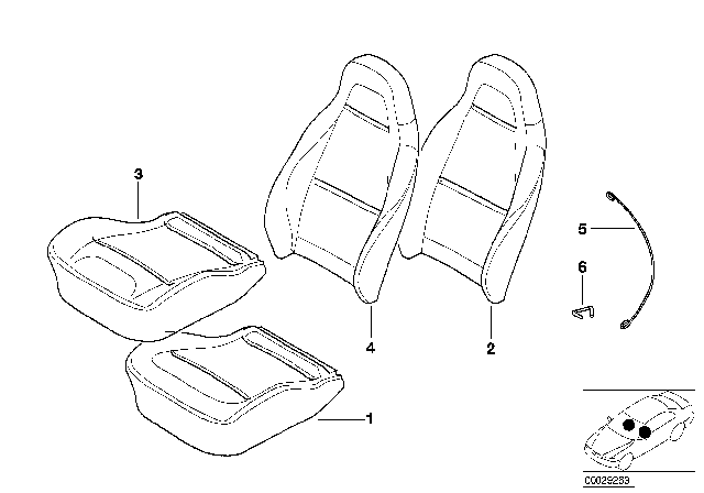 1999 BMW Z3 Cover Backrest, Leather Diagram for 52108410303