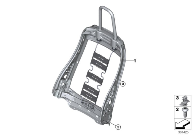 2020 BMW M4 Seat, Front, Backrest Frame Diagram