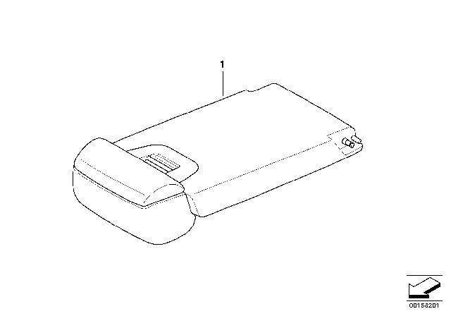 2009 BMW X5 Seat, Rear, Centre Armrest Diagram 1