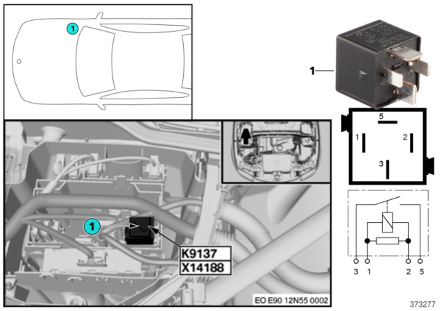 2010 BMW 135i Relay, Electric Fan Diagram