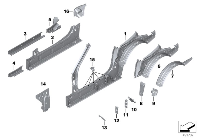 2020 BMW Z4 Side Frame Diagram 2