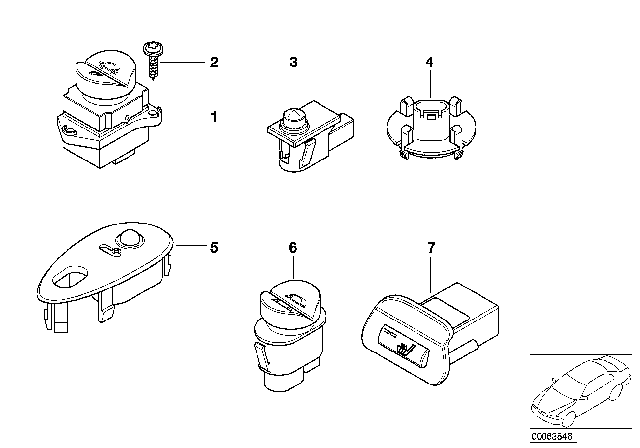 2003 BMW Alpina V8 Roadster Various Switches Diagram 2