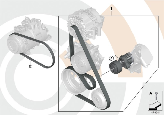 2015 BMW 650i Repair Kit, Belt Drives, Value Line Diagram