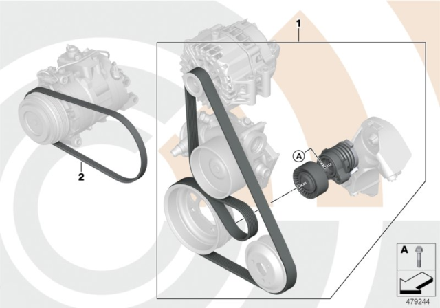 2013 BMW 650i xDrive Repair Kit, Belt Drives, Value Line Diagram