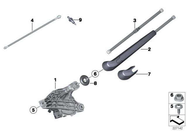 2012 BMW X3 Single Parts For Rear Window Cleaning Diagram