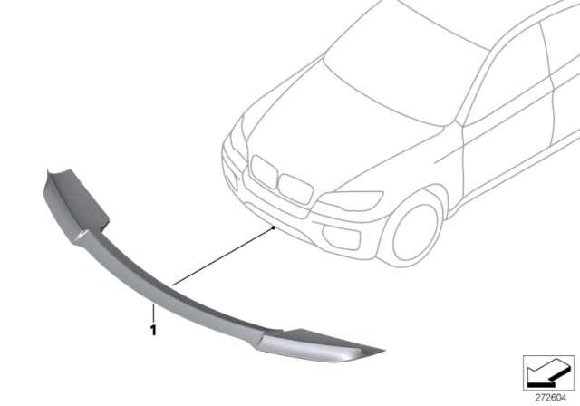 2012 BMW X6 M M Performance Front Splitter Carbon Diagram