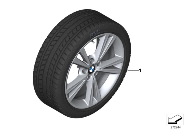 2015 BMW 228i xDrive Winter Wheel With Tire Double Spoke Diagram