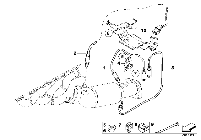 2007 BMW Alpina B7 Lambda Probe Fixings Diagram