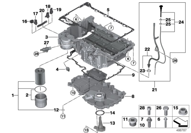 2020 BMW M850i xDrive Engine Oil Pan Gasket Diagram for 11138601057