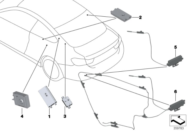 2016 BMW 435i Components, Antenna Amplifier Diagram