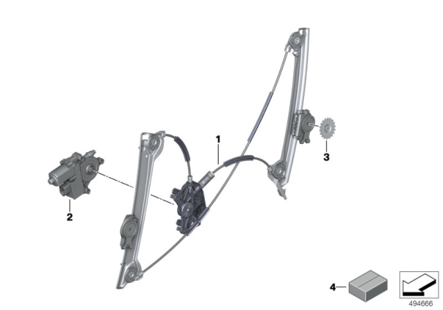 2020 BMW Z4 WINDOW LIFTER WITHOUT MOTOR Diagram for 51339482280