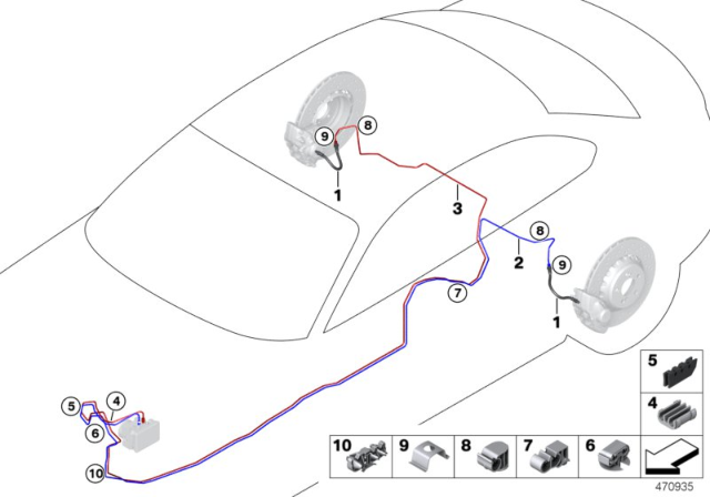 2017 BMW M2 Brake Pipe, Rear Diagram