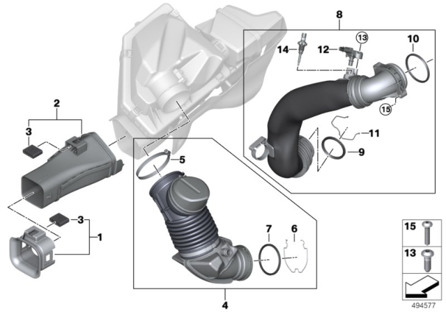2020 BMW M340i FILTERED AIR PIPE WITH RESON Diagram for 13718656983