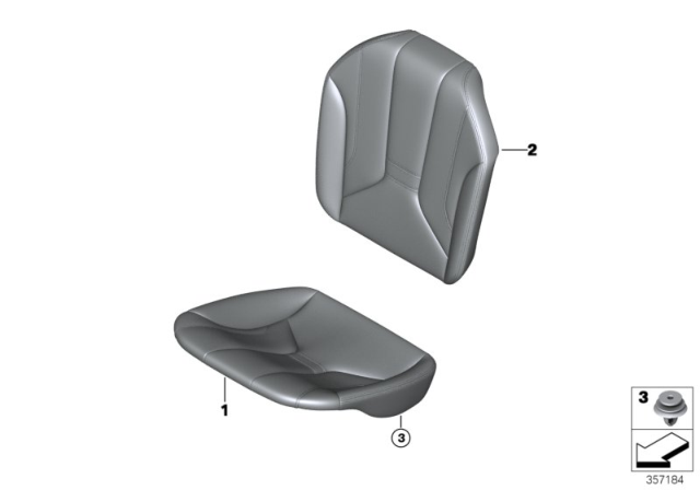 2015 BMW i8 Upholstery, Backrest, Fabric/Leather Diagram for 52207409987