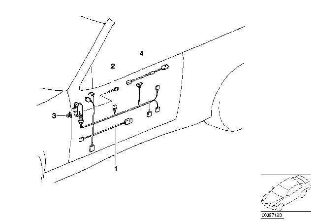 1995 BMW 318i Door Cable Harness Diagram