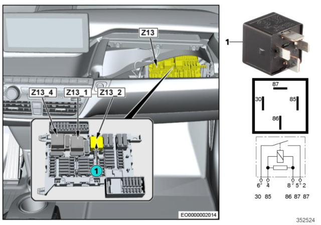 2014 BMW i3 Relay, Terminal Diagram 1