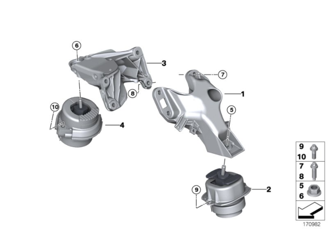 2011 BMW X5 Engine Motor Mount Left Diagram for 22116865145